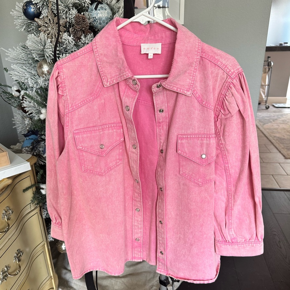 Pink Denim Top